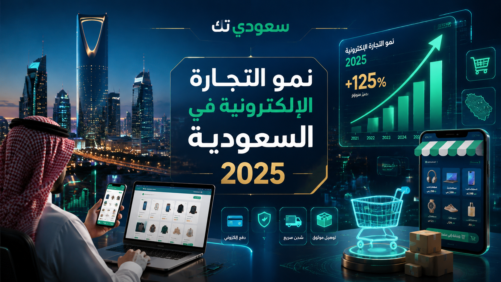 نمو التجارة الإلكترونية في السعودية خلال 2025.. أرقام قياسية وفرص استثمارية تقود التحول الرقمي