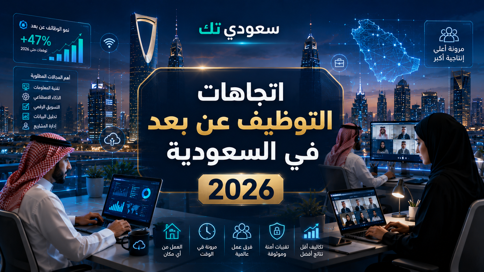 اتجاهات التوظيف عن بعد في السعودية 2026: الوظائف الأكثر طلبًا والمهارات المطلوبك
