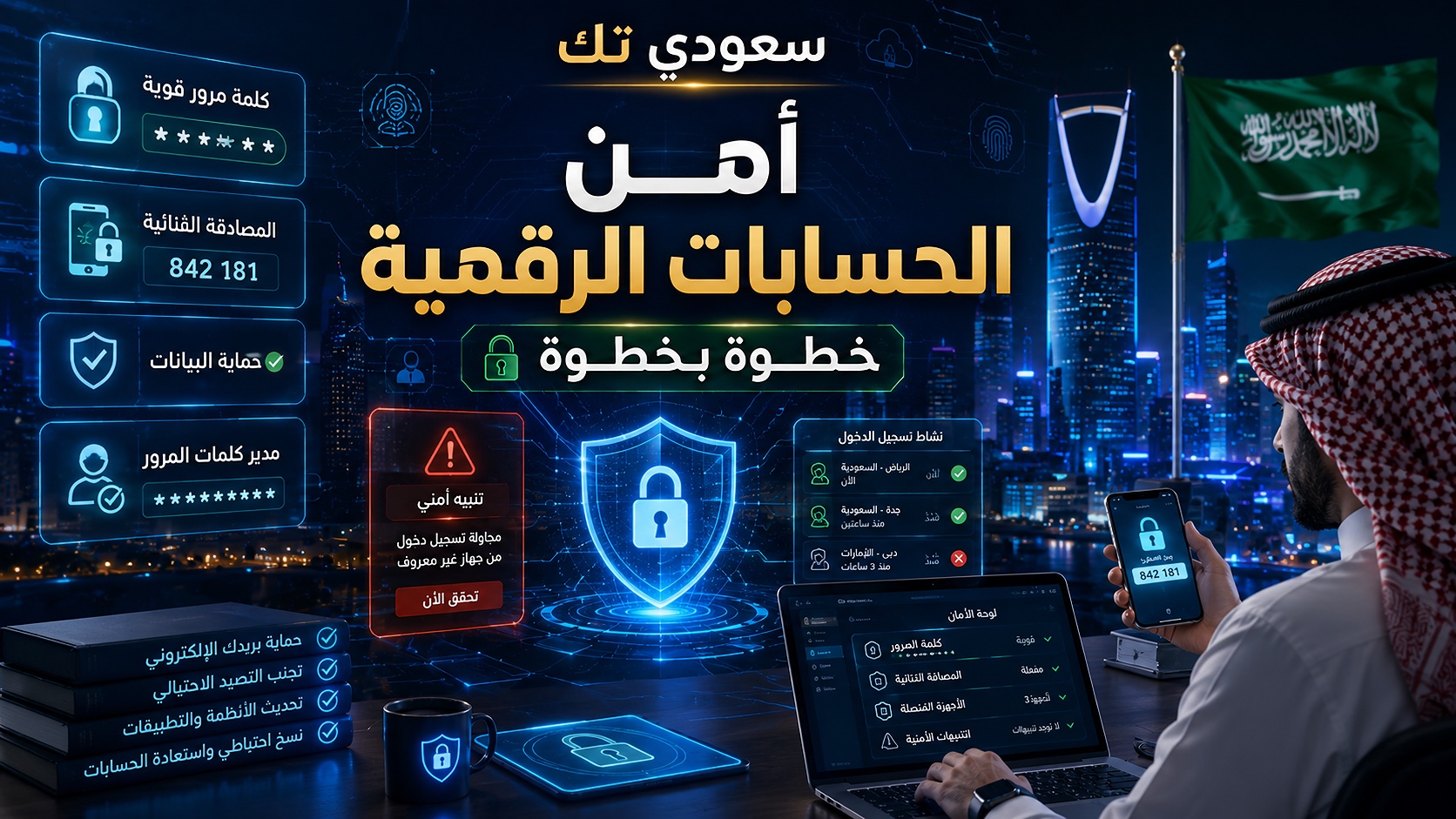 دليلك الشامل لأمن الحسابات الرقمية خطوة بخطوة: احمِ بياناتك من الاختراق في 2026